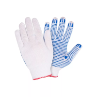 Перчатки вязаные х/б, 5 ниток с ПВХ изображения