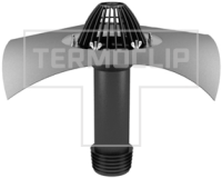 Воронка с ОФ для ремонтируемых кровель 090х340 тип ВФР-Ф, комплектуется ПВХ- фартуком изображения