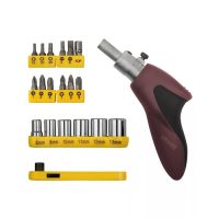 Отвертка Biber 85554 реверсивная с набором бит и головок (20 предметов) изображения