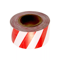 Лента сигнальная 50ммх200м бело-красная изображения