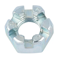 Гайка DIN 937 шестигранная прорезная корончатая низкая М20x1.5 изображения