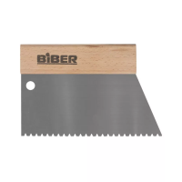 Шпатель Biber 35281 для клея нерж.сталь с деревянной ручкой,зубчатый тип B3,180мм изображения