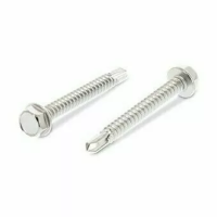 Винт ISO 15480 С1 самонарезающий, сверлоконечный, с шестигранной головкой с фланцем, форма К 6,3x90 изображения