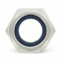 Гайка DIN 982 А4 шестигранная,  высокая, с нейлоновой вставкой М12 изображения