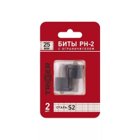 Биты Trigger 84981 ПРОФИ PH-2  25мм c ограничителем для ГКЛ (уп.2шт) изображения