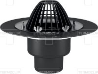 ВФО 110х450 - Кровельная воронка Termoclip c листвоуловителем и обжимным фланцем с нагревательным элементом, 110х450 изображения