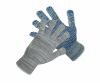 Перчатки х/б серые 10/6 с ПВХ точка изображения