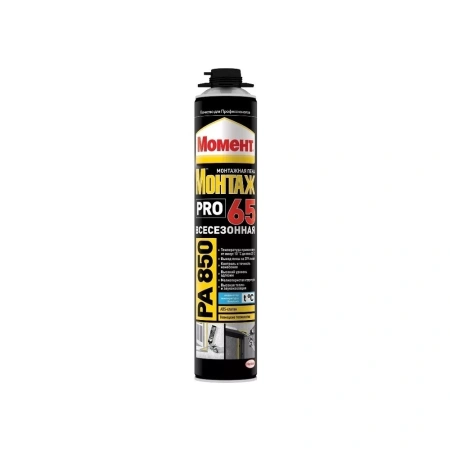 Монтажная пена Момент 65 Профессиональная всесезонная (850мл) изображения