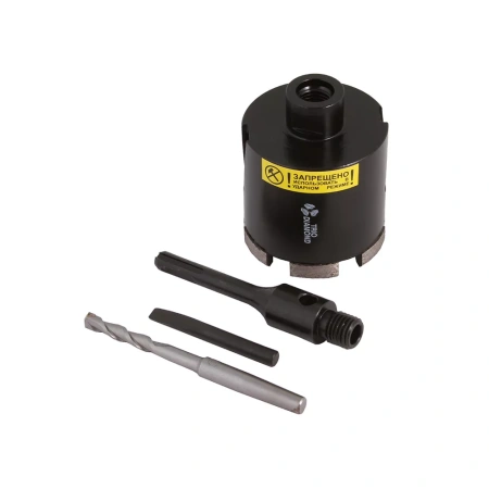 Коронка алмазная, коническая посадка центрирующего сверла, SDS-plus в сборе, 68мм изображения