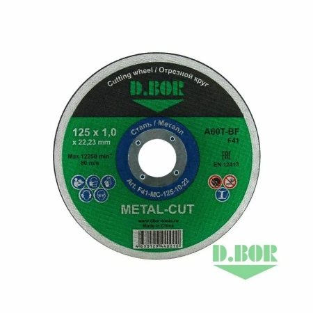 Отрезной диск D.BOR по металлу METAL-CUT A60T-BF, F41, 125x1x22,23 изображения