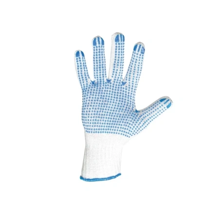 Перчатки вязаные х/б, 6 ниток с ПВХ изображения