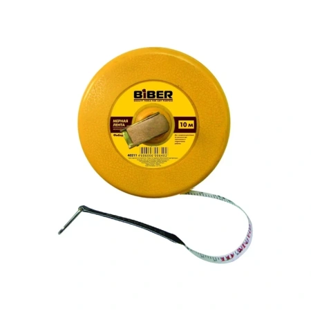 Мерная лента Biber 40211 фиберглассовая 10м изображения